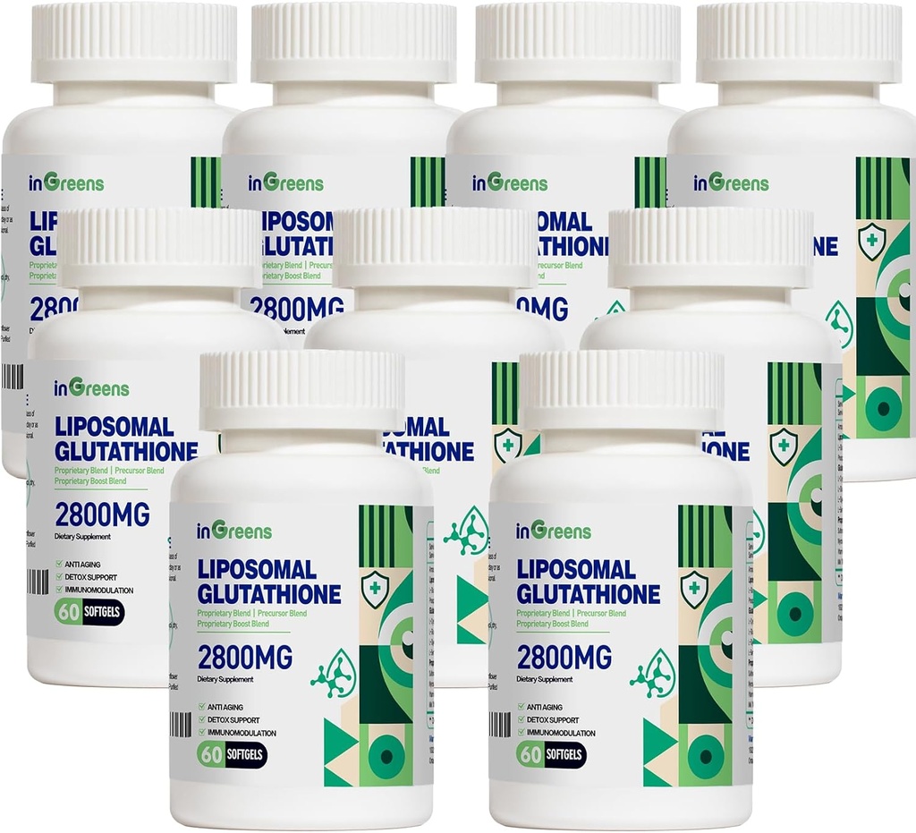 2800 MG Glutathion liposomique Softgels, absorption maximale, forme active L Glutathion réductase, puissant antioxydant, vieillissement de la santé, 60 softgels