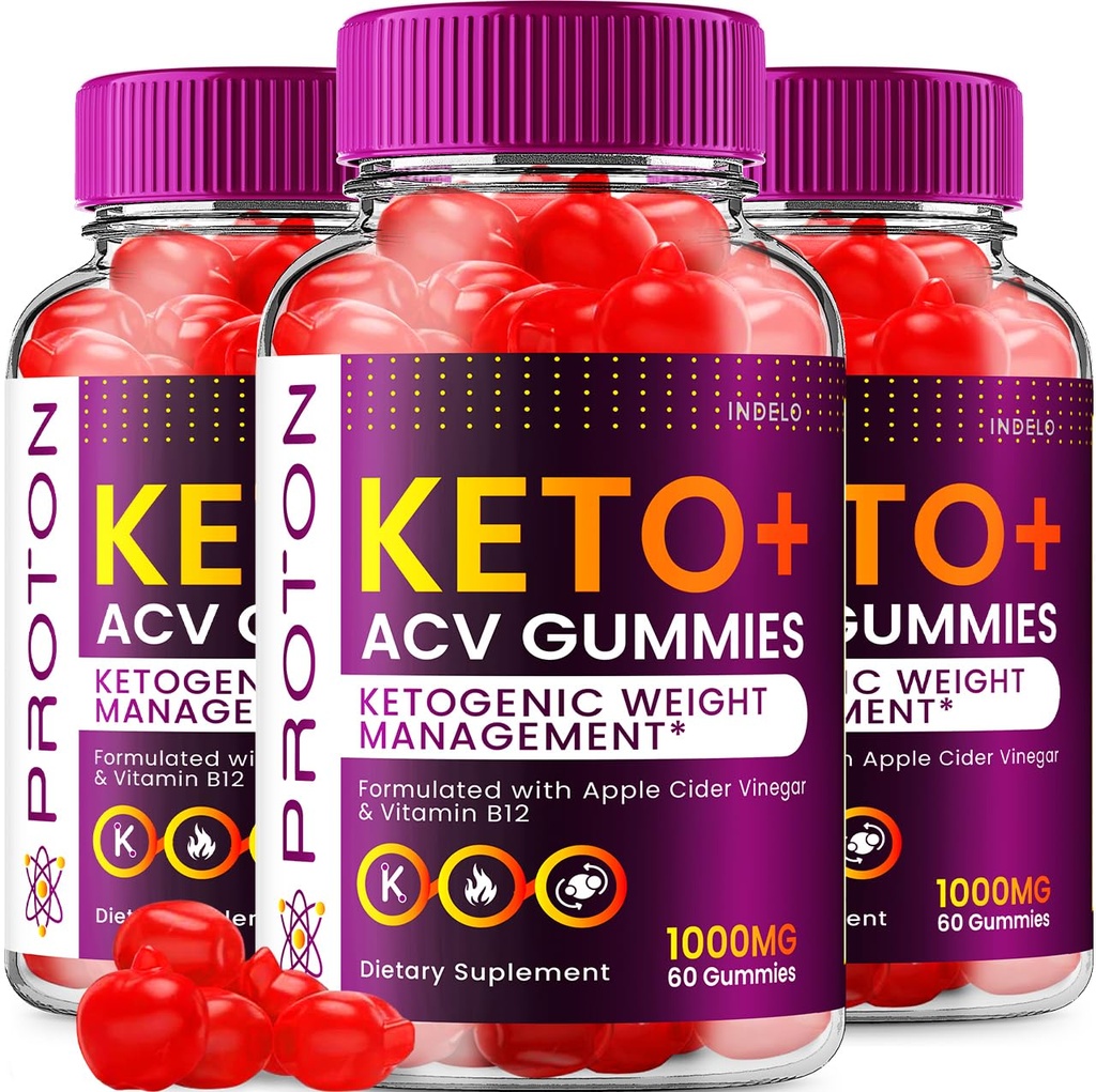 (3 Pack) Proton Keto ACV Gummies Advanced, Proton Keto + ACV Gummies 1000mg, Protein Keto + ACV Apple Cider Vinegar Gummy Proton Gummies Reviews, Proton Keto+ACV Vitamine B12 (180 Gummies)