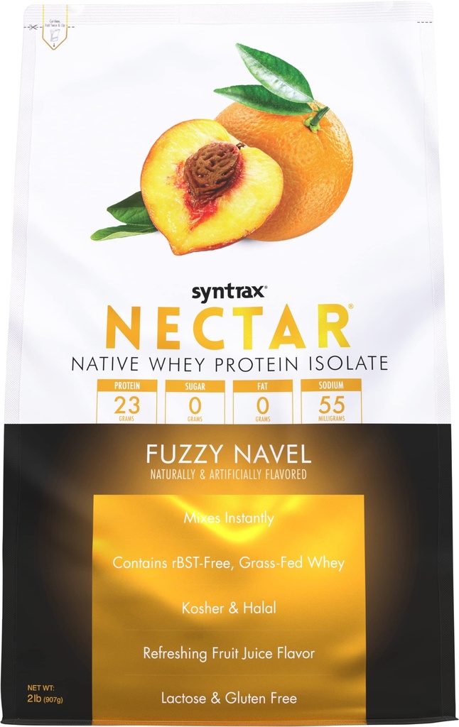 Sintrax Nutrition Nectar, 100% Whey Protein Isolate Powder, rinfrescante Frutta Sapore, Fuzzy Navel, 2 lbs