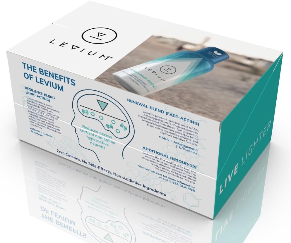 Levium Calming Stress Relief Vitamin Supplemento | Natural Mood Boosting Liquid Shots (15 giorni di alimentazione)