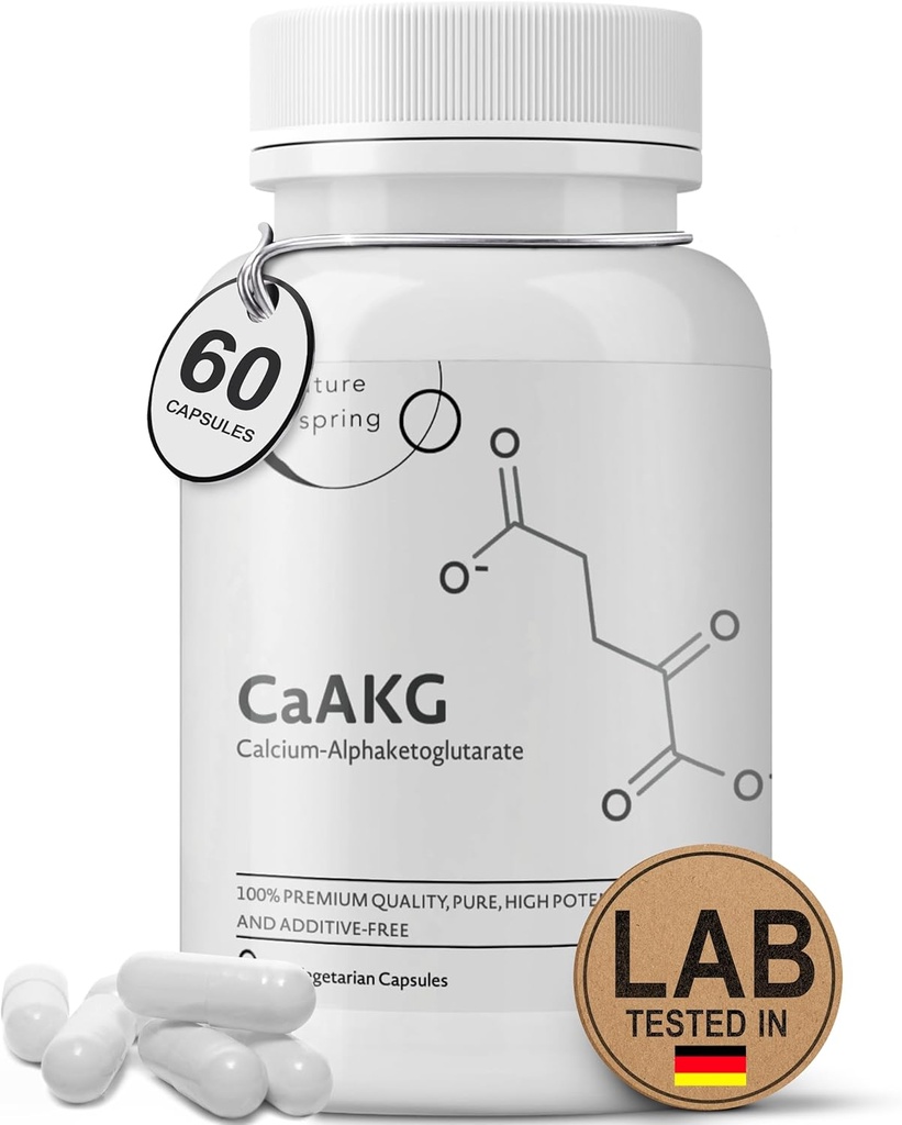 CaAKG Supplement (Alpha Ketoglutarat) (1.000 mg pro 2 Kapsel Servieren, 60 Kapseln). Unterstützt Cellular Energy