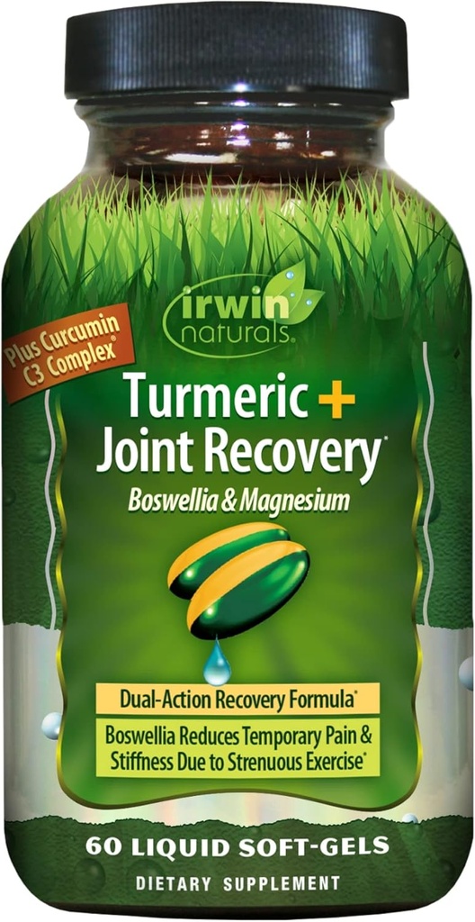 Kurkuma nach Sport von Irwin Naturals, mit Boswellia & Magnesium, Powerful Post-Workout Recovery, 60 Liquid Soft-Gels