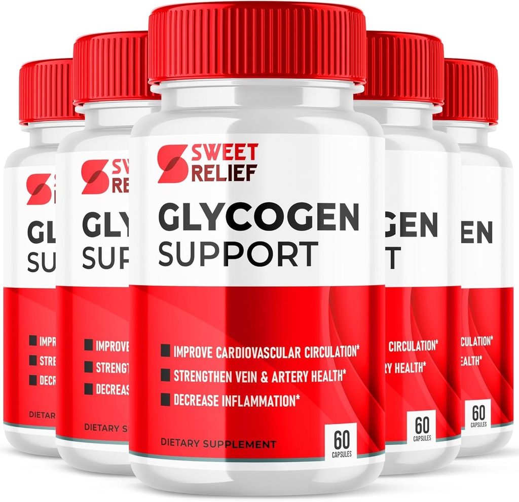 (5 Pack) Sweet Relief Glycogen Support Capsule, Sweet Relief Blood Vessel Cleaner Supplement, Sweet Releaf Glycogen Support Sweet Relief, SweetRelief Glucogen Support Sweet Relief (300 Capsule)