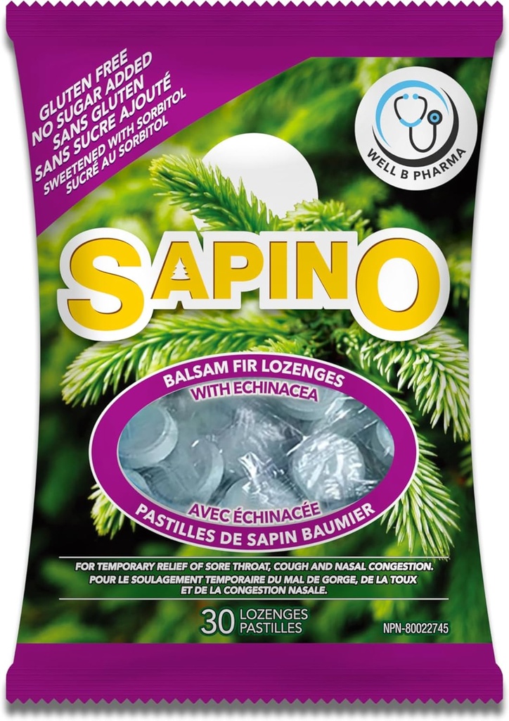 Balsam Fir Lozenges avec Echinacea, vert clair