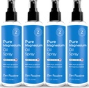 Reines Magnesium Öl Spray – 8oz (4 Pack) - Organische USP-Grad, Magnesiumöl für Füße, Magnesium aus antiken Mineralien - Aceite de magnesio para Los pies - Natural Magnesium Chloride, Made in USA