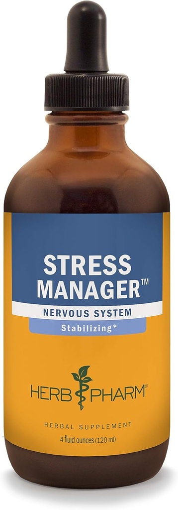 Herb Pharm Stress Manager Liquid Herbal Formula con Rhodiola e San Basilio Liquid Extract - 4 oncia