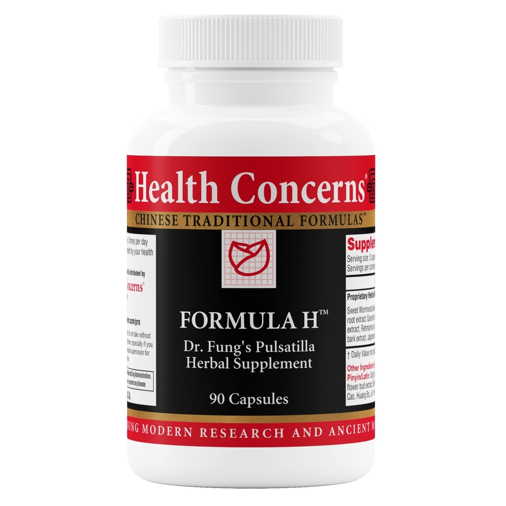 Health Concerns Formula H – Blood Circulation & Vascular Support – Vein Health Supplement – Herbal Formula with Quercetin & Skullcap Root – Chinese Traditional Medicine – 90 Capsules