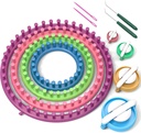 READAEER Round Knitting Looms Set Craft Kit Tool con gancio ago e Pompom Maker