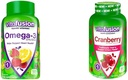 Vitafusion Omega-3 Santé du coeur Vitamines gommy avec Gommies de canneberge pour les femmes, 120 Comte Omega 3 EPA/DHA Berry Lemonade et 60 Comte 500mg Jus de canneberge Concentrate par portion