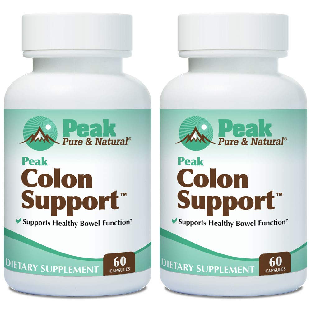 Peak Pure & Natural Colon Support - Colon Cleanse and Detox Supplement for Digestive Health - Gut Health Support with Inulin and Senna Leaf Extracts - with Fibre, Prébiotiques et Probiotiques - 2 Pack