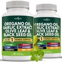NOUVELLE AGE Origan huile extrait d'ail feuille d'olive avec Astragalus - Supplément pour les femmes et les hommes - 120 Compte