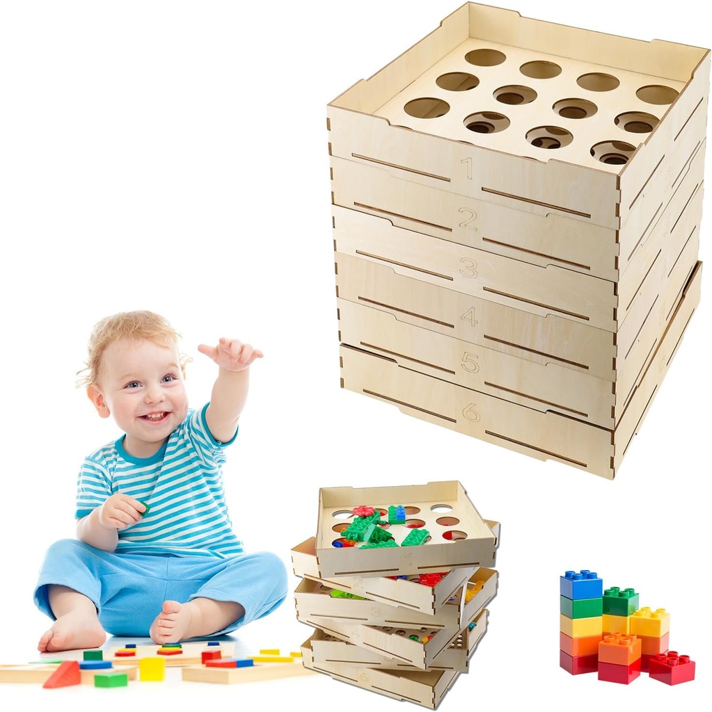 Abnaok 6 vassoi Sorter Sifter Box Usato per Lego, 5 diversi dimensioni Lego Blocks Sorting Boxes Storage Sorter Brick per Lego Blocks, regalo per legoLover per adolescenti e adulti