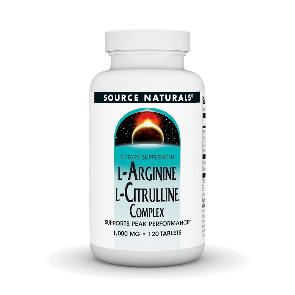 Fonte Naturals L-Arginina L-Citrulline Complex, 120 compresse, 1000 mg