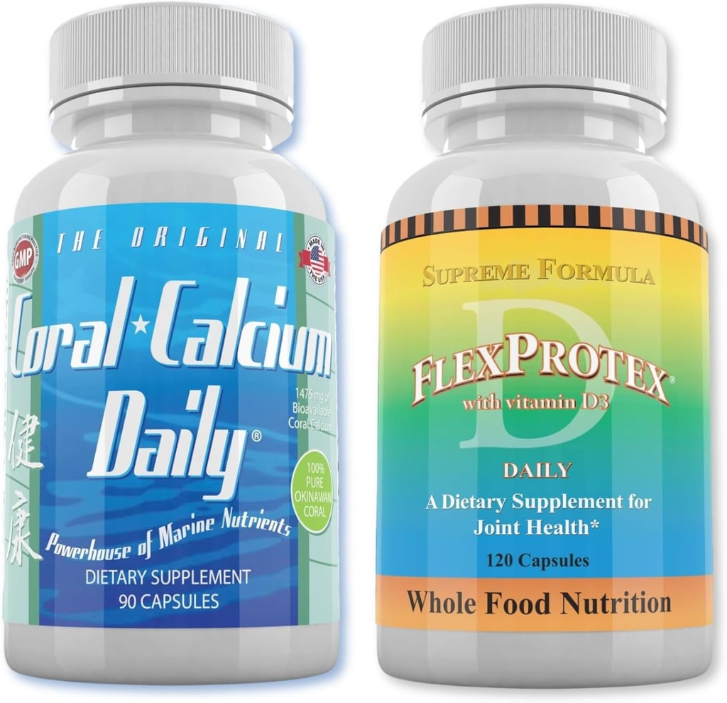 Salute quotidiana - Coral Calcium Daily & FlexProtex D Bone & Joint Support Combo (1 mese di fornitura)