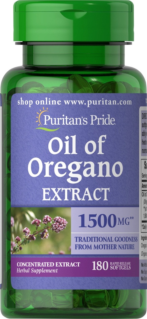 Huile de fioriture de Puritan d'Origan Extrait 150 mg de softgels, 180 Compte