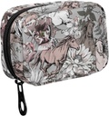Fustylead Running Horses and Flowers Travel Pill Organizer Case Zipper per il Purse con rimovibile scatola di pillole settimanali per medicina, vitamina, supplemento