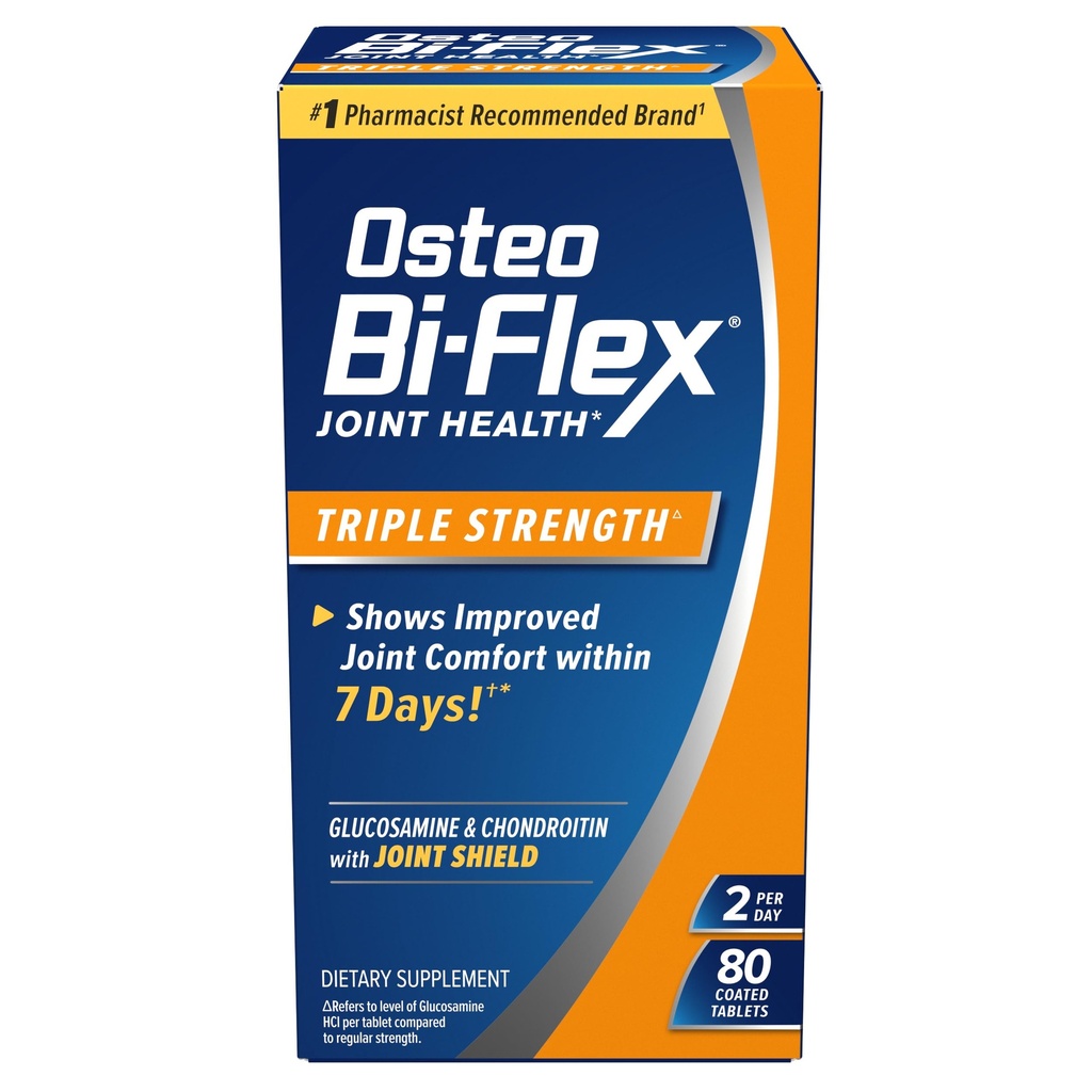 Osteo Bi-Flex Triple Strength, Glucosamin Chondroitin mit Vitamin C Joint Health Supplement, Beschichtete Tabletten, 80 Count