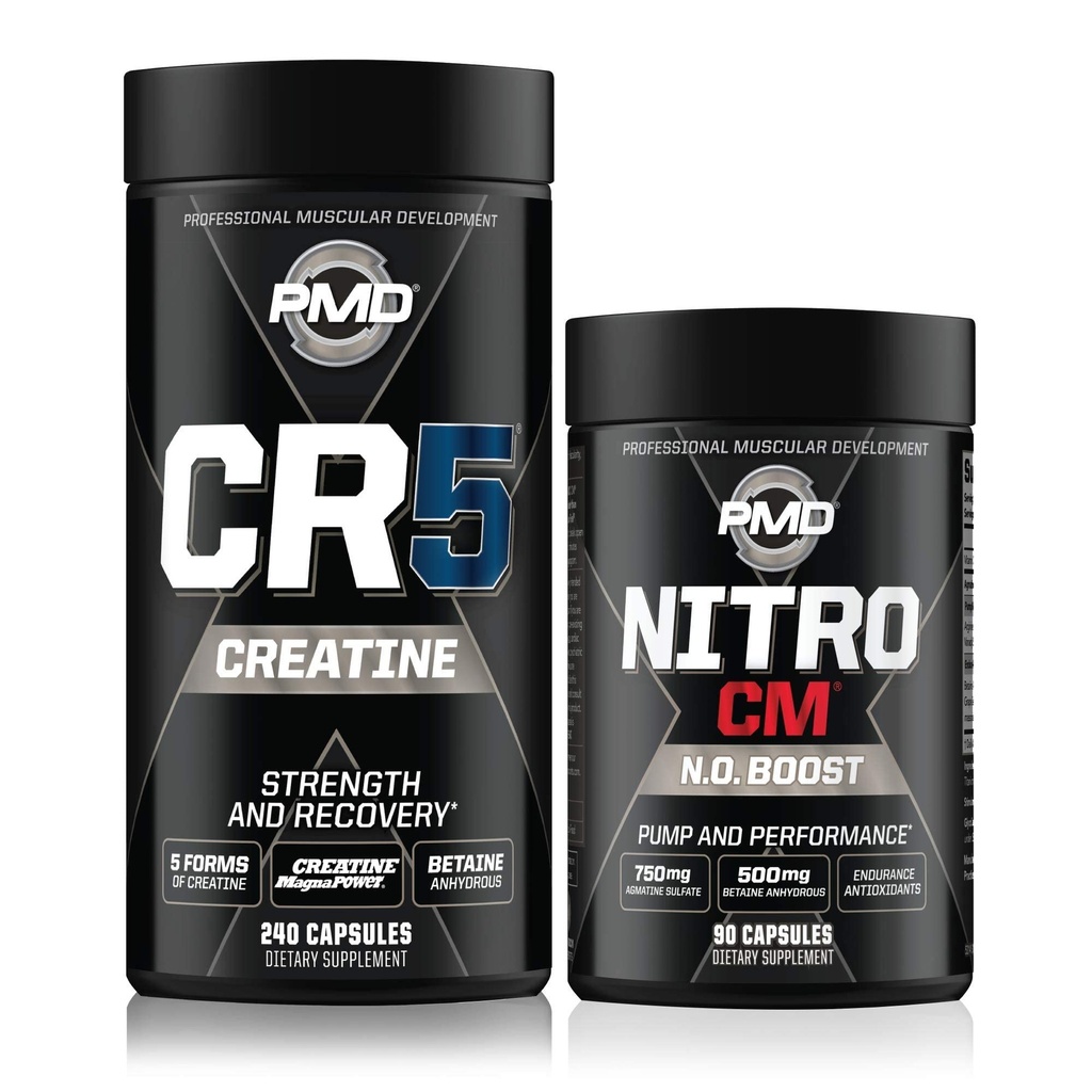 PMD Sports CR5 Professional Creatine Complex (240 Kapseln) Sport Nitro CM Nitric Oxide (90 Kapseln)