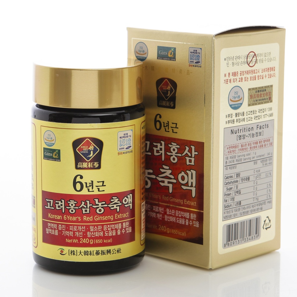 240g(8.5oz), 100% reiner koreanischer 6Jahre Root Red Ginseng Extract, Saponin, Panax
