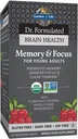 Giardino della vita Dr Formulated Memoria e messa a fuoco per i giovani adulti - Memoria, Focus, Clarity e salute del cervello per i giovani adulti e adolescenti, Compresse organiche - Vitamina D3, Turmeric, salvia, frutta da caffè – 60 compresse