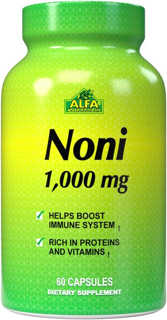 ALFA VITAMINI Noni 1000 Mg 60 capsule - Tonico per il funzionamento ottimale del corpo - Antiossidante