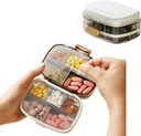 Organisateur de pilules de voyage, Distributeur avec 10 grands compartiments, Organisateur de bouteilles de pilules portables, Support de médicaments de supplément Grande capacité quotidienne, pour les vitamines, huiles de poisson, suppléments (blanc)