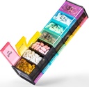 Très grand organisateur hebdomadaire de pilules 2 fois par jour - Betife Boîte à pilules de 7 jours, AM PM Pill Case avec compartiment jumbo double couche pour pilules, vitamine, huile de poisson, suppléments (Rainbow)