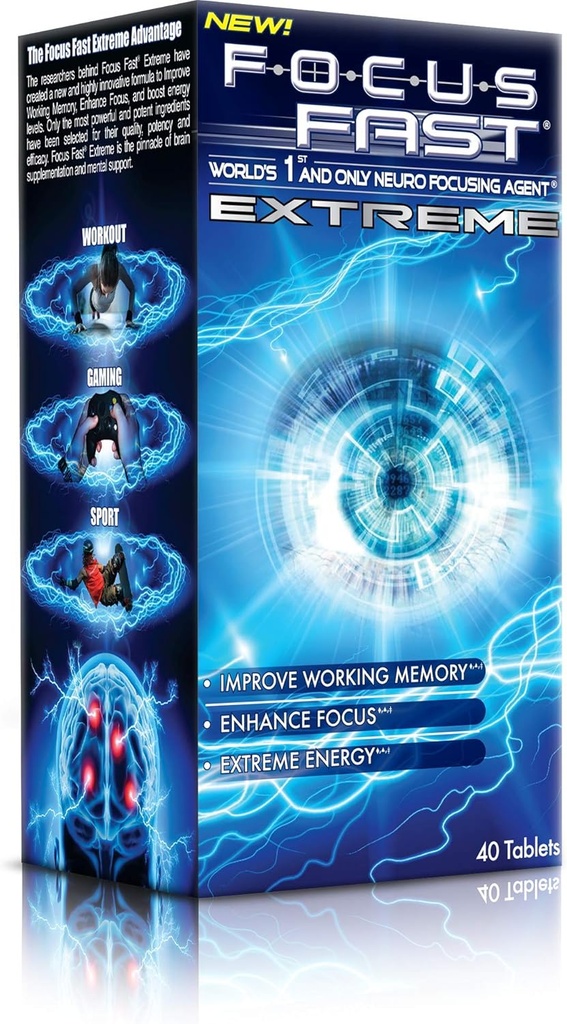 Fokus Fast Extreme Nootropic Supplement. Verbessern Sie Arbeitsspeicher, erhöhen Sie Fokus und steigern Sie Energie in so wenig wie 1 Stunde! Eine Gehirn-Pille, um Alertness und Kognition zu fördern