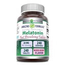 Amazing Formulas Melatonin Fast Dissolving Supplemento | Mixed Berry Flavor | 20 Mg Per Serving | 240 compresse | Non OGM | Gluten-Free | Made in USA