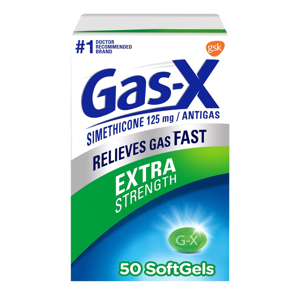 Gas-X Extra Strength Gas Relief Softgels mit Simethicone 125 mg - 50 Count
