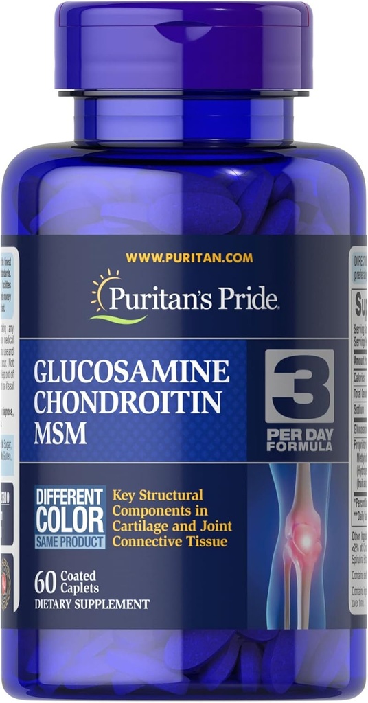 La fierté de Puritan Double force Glucosamine Chondroïtine MSM Joint Sother 60 Cap