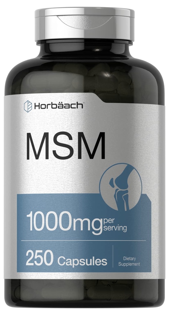 Horbäach MSM Supplement Kapseln | 1000mg | 250 Count | Non-GMO und Gluten freie Formel | Methylsulfonylmethan