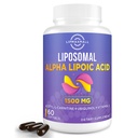Acido lipoico alfa liposomico 1500mg-with Acetyl-L-Carnitina 900mg& Ubiquinol 100mg& Vitamina E 15mg,ALA Integratore per Antiossidanti Metabolismo Glucosio Nerve Energy Cardiovascolare,60 Softgels