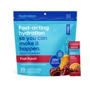 HYDRANT - Hydration Powder, Fruit Punch Flavor, 30 Individuelle Instant Electrolyte Rehydration Packets - Low Sugar Drink Mix for Daily Use, Travel & Workouts