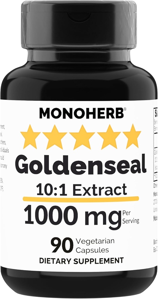MONOHERB Goldenseal Extract 1000 mg - 90 Vegetarian Capsules