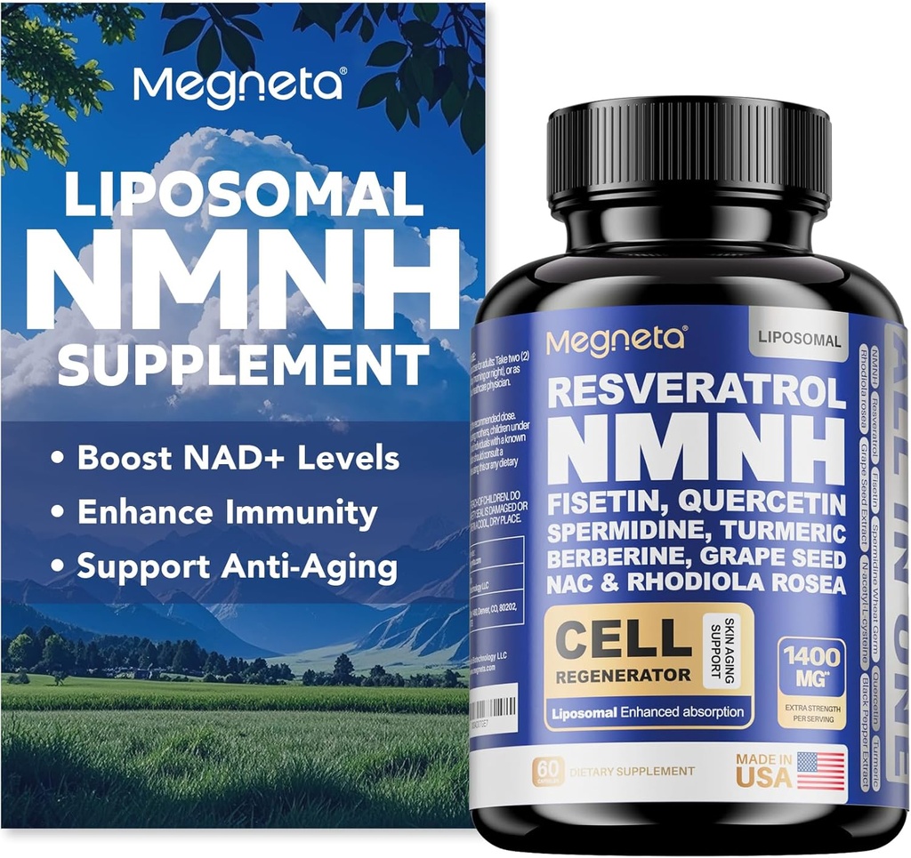 NMNH-Ergänzung - 500mg pro Servierung, steigert NAD+ Levels, NAD Supplement unterstützt Immungesundheit und Anti-Aging, 60 Kapseln