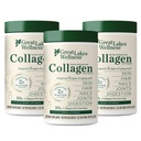 Große Seen Wellness Collagen Peptides Pulver für Haut, Haar, Nägel, Gelenke & Verdauung - Unflavored - Schnell auflösen hydrolyzed, Non-GMO, Keto, Kosher - 16 oz - 3 Pack