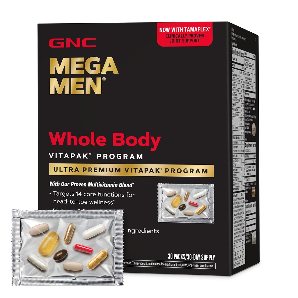 GNC Mega Men Vitapak Program for Men | Whole Body | 30 Count