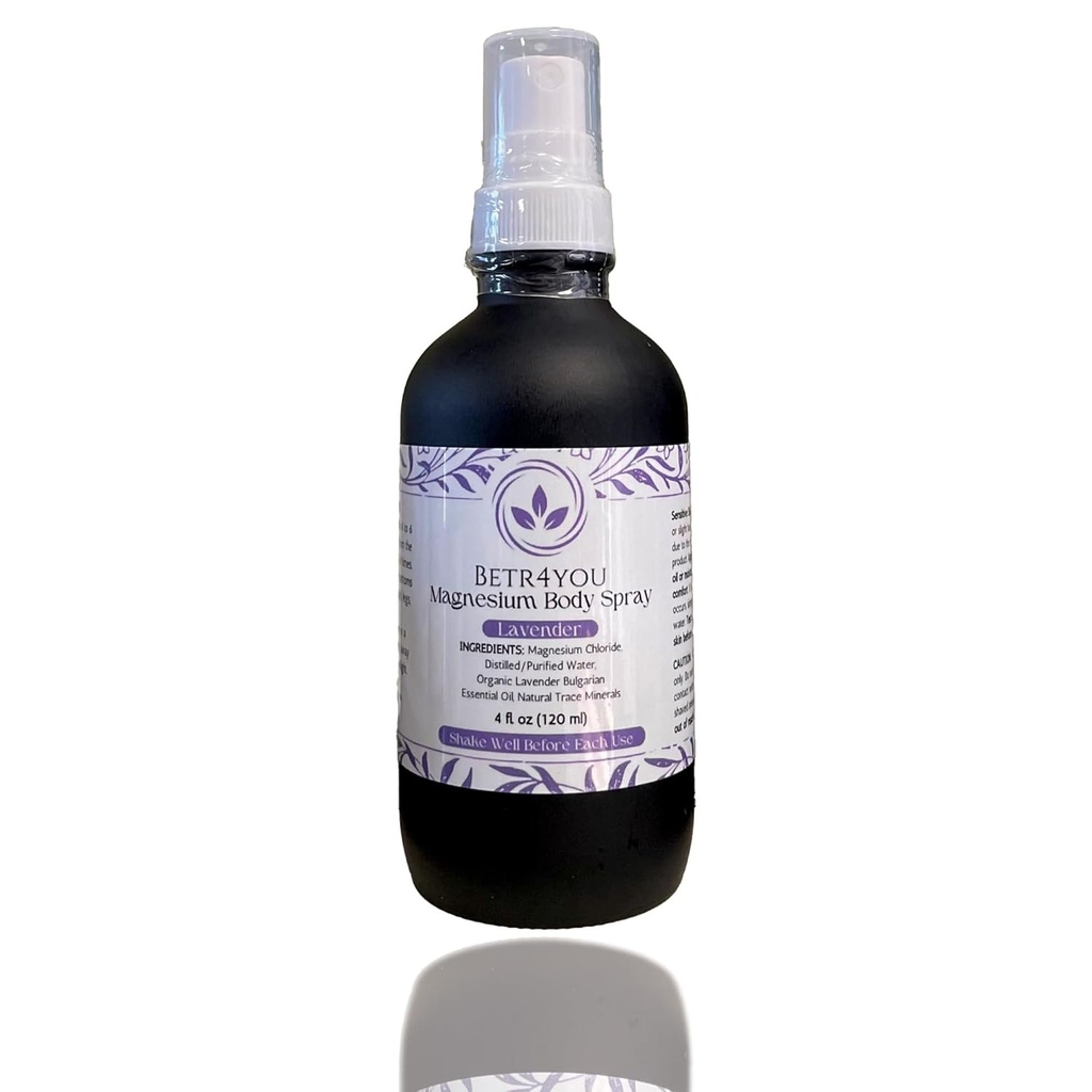 BETR4YOU Official | Topical Magnesium Body Spray | 4 Fl. Oz. | Viral TikTok Prodotto (4 Fl Oz, Lavanda)