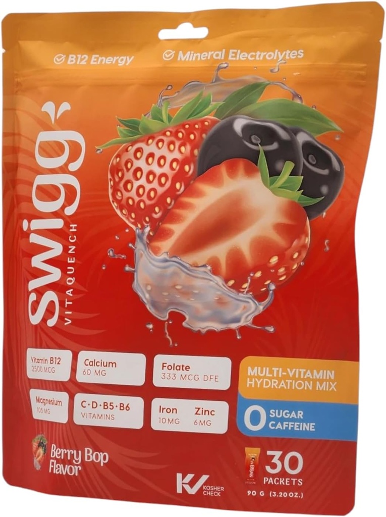 Elektrolyte Pulver-Packets Täglich Multi Vitamin Wasser Hydration Packet Pulver Kein Zucker 2500 mcg B12, C + D + B6, Folat, Eisen Zink + Mehr