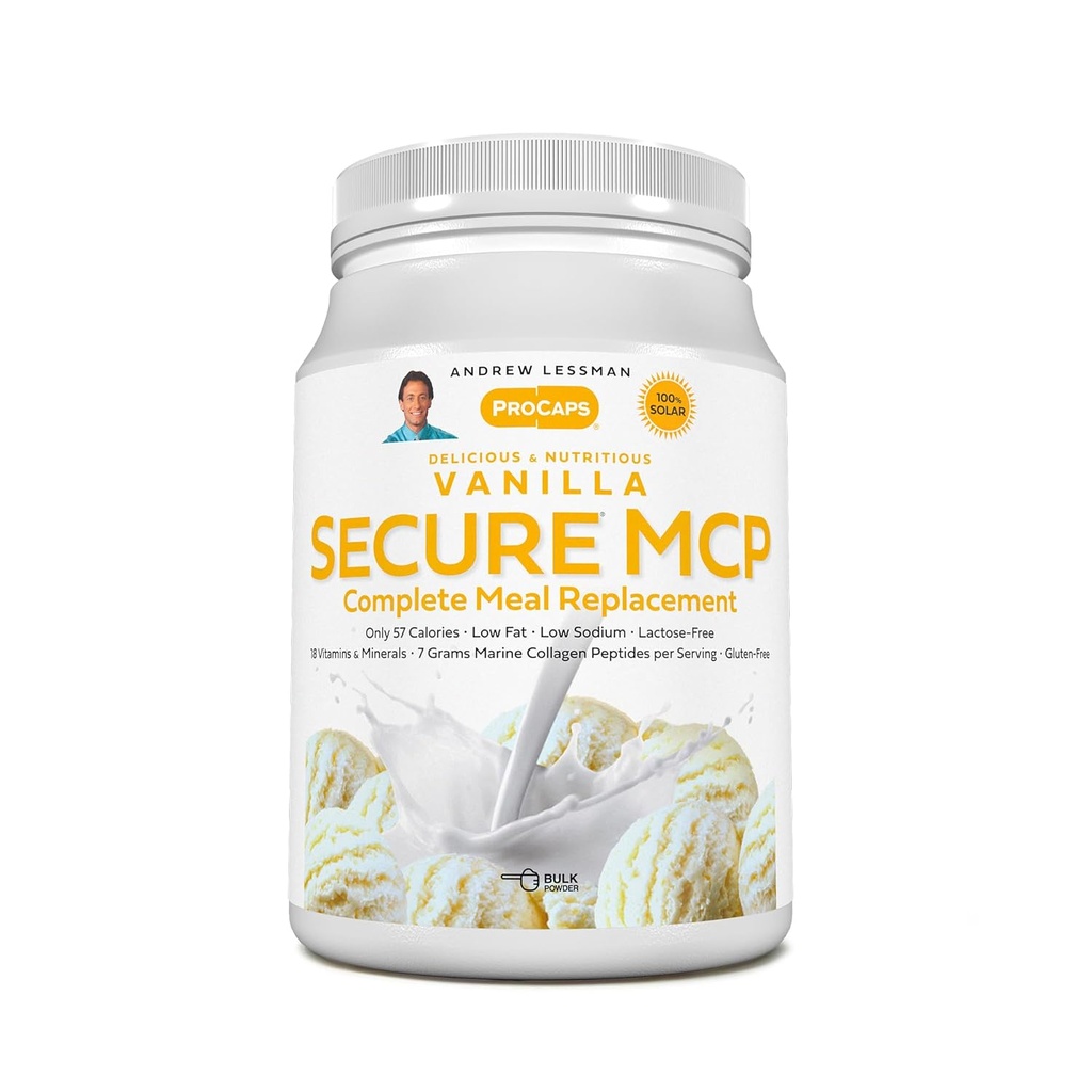 ANDREW LESSMAN Sicuro MCP Sostituzione completa del metallo - Vanilla 10 Serve - Solo 57 Calorie, Low-Fat, 7 Grammi Peptidi del collagene marino, Promuove la pelle morbida liscio raggiante, Giunti confortevoli