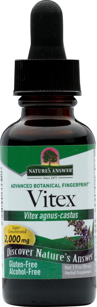 Nature's Answer Vitex Berry Alcohol Free 1 Unze ( 2 Pack) | Unterstützt weibliche Hormonal Balance | Mensural Support | Menopause & Fertility Supplement