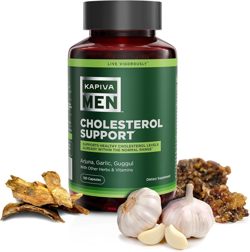 Cholesterol Support Supplement mit Arjuna, Knoblauch, Guggul und andere Kräuter und Vitamine, unterstützt normale Cholesterol Levels, 60 Tage Versorgung, 120 Kapseln