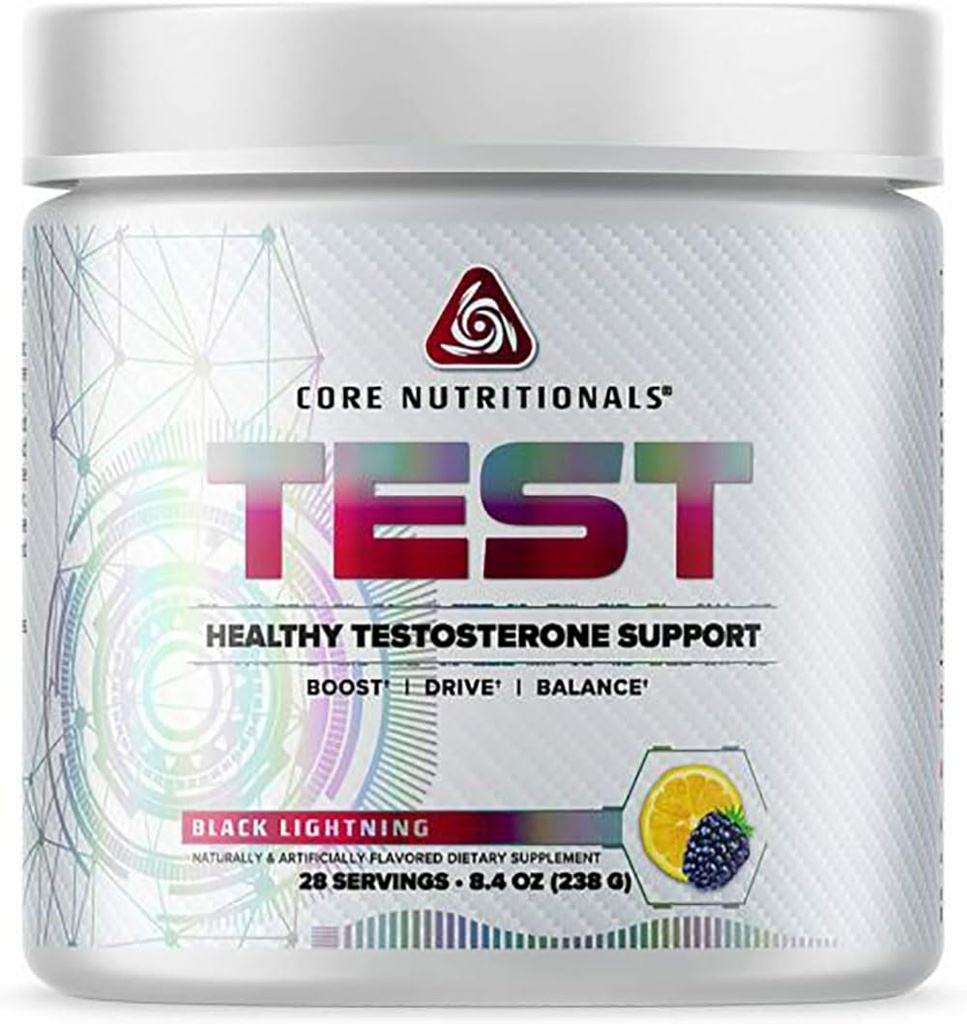 Test di vitalità e supporto del testosterone | con KSM-66 Ashwagandha, acido D-aspartico di calcio, e l'estratto di pino | 28 Servings (Black Lightning)