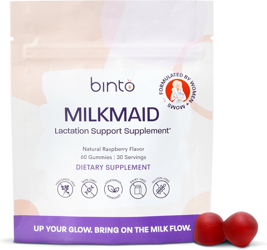 Binto Milkmaid Gummies ist eine köstliche Lactation Unterstützung für pflegende Mütter - Unterstützt gesunde Lactation und steigert Milchversorgung (30-Tage Versorgung)