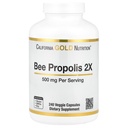California Gold Nutrition Been Propolis 2X Potency, Extrait concentré 500 mg, équivalent à 1000 mg de Propolis naturelle, soutien immunitaire santé et vitalité*, 240 capsules de légumes