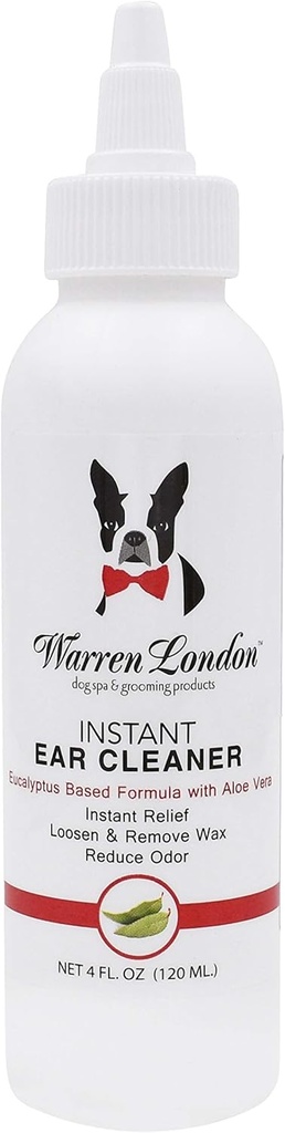 Warren London Nettoyeur d'oreille instantanée- gouttes d'oreille de chien avec/Aloe pour prévenir l'irritation