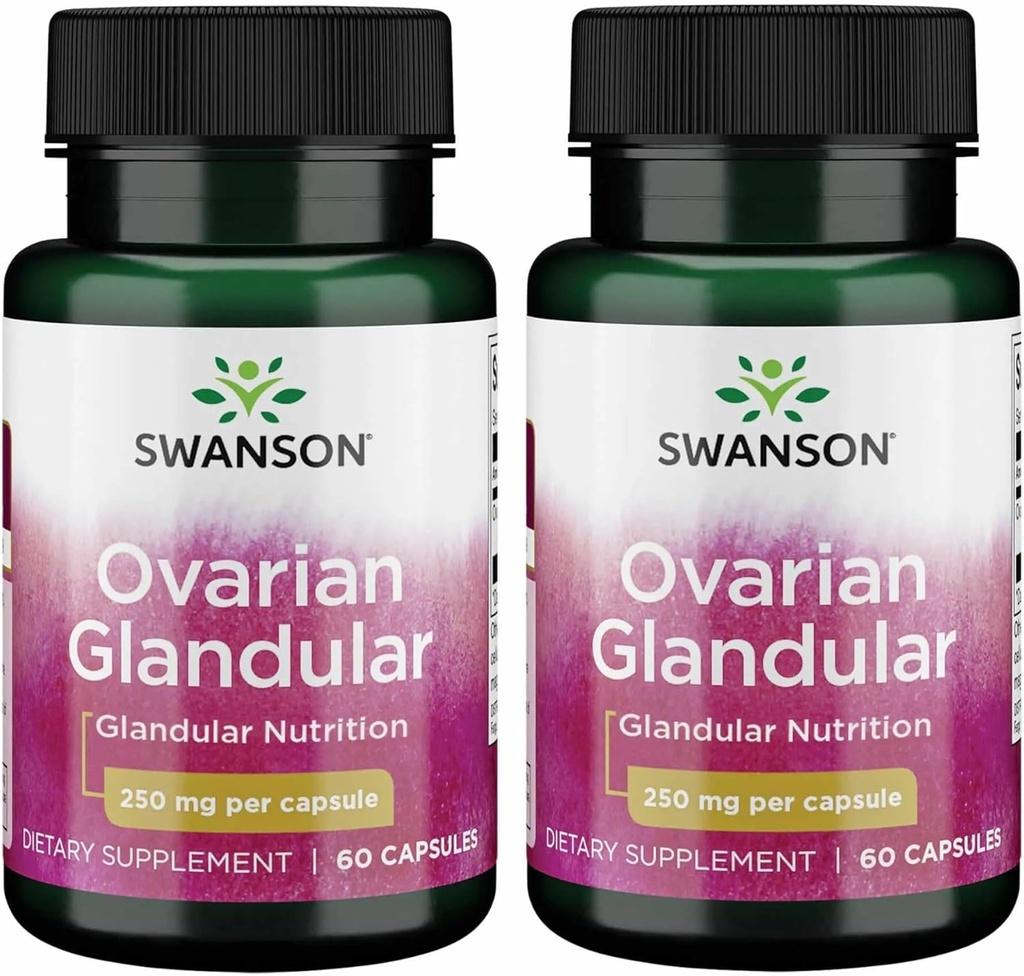 Swanson Ovarian Glandular - Natürliche Ergänzung Förderung der Frauen Glandular Health & Balance Unterstützung - Von Premium-Göttin Gewebe zur Unterstützung Wellness - (60 Kapseln, 250mg Jeder) (2 Packung)