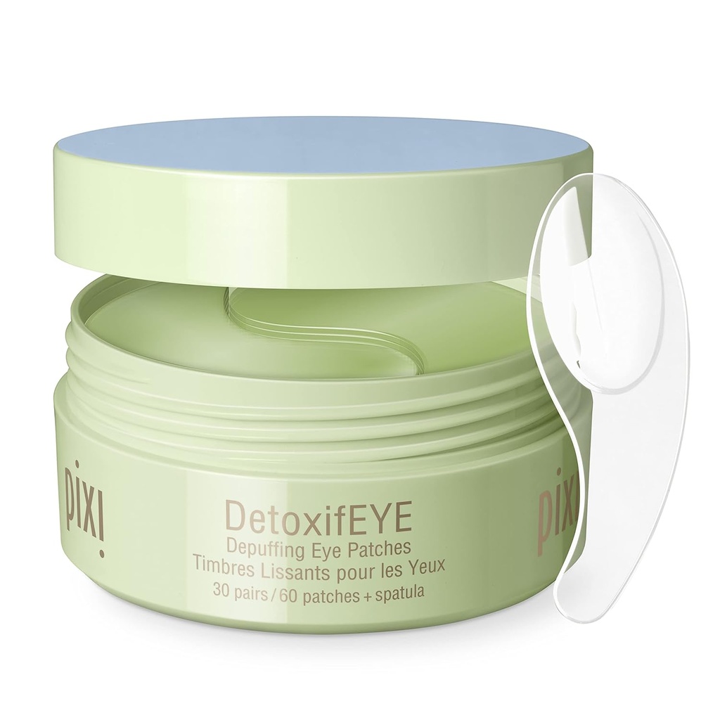 Pixi DetoxifEYE Depuffing Hydrogel Under-Eye Patches, Cucumber, Acido Ialuronico & Caffeina Per Occhi Puffy e Cerchi Oscuri, Hydrate Eye Area, 30 coppie, 60 patch