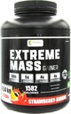 Extreme Maß Gewicht Gainer Muscle Builder, 10 lb (4.54 kg) mit weniger Zucker für Intensiv-Workout-Training Hergestellt aus hochkalorie Fortified whey Protein (Strawberry-Banana)